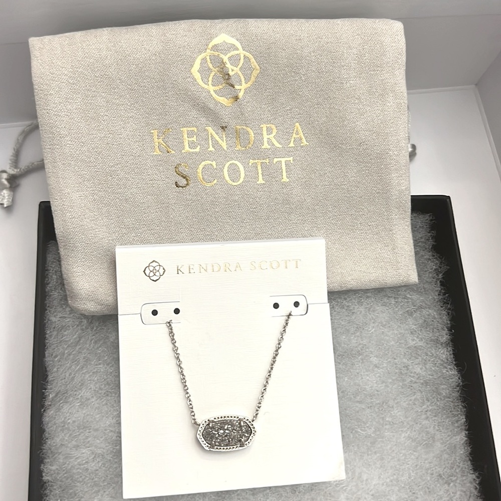 **NEW** Kendra Scott Elisa Necklace Rhodium Platinum Drusy